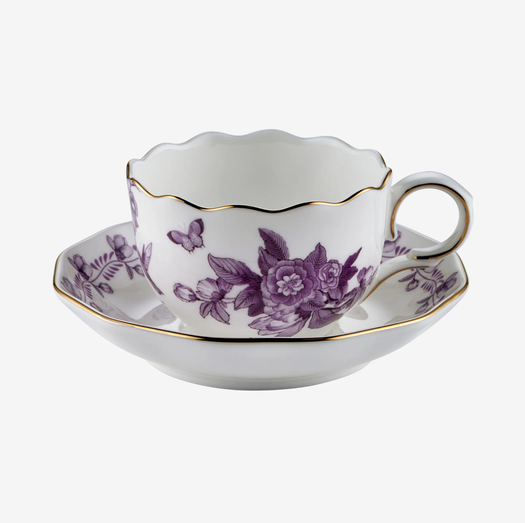 Chiara Alessi Primavera Violet Porcelain Coffee Cup Set 120 ml