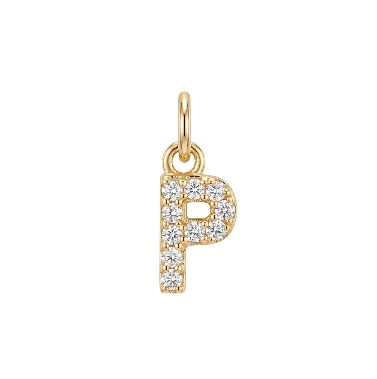 Letter P Charm - Gold