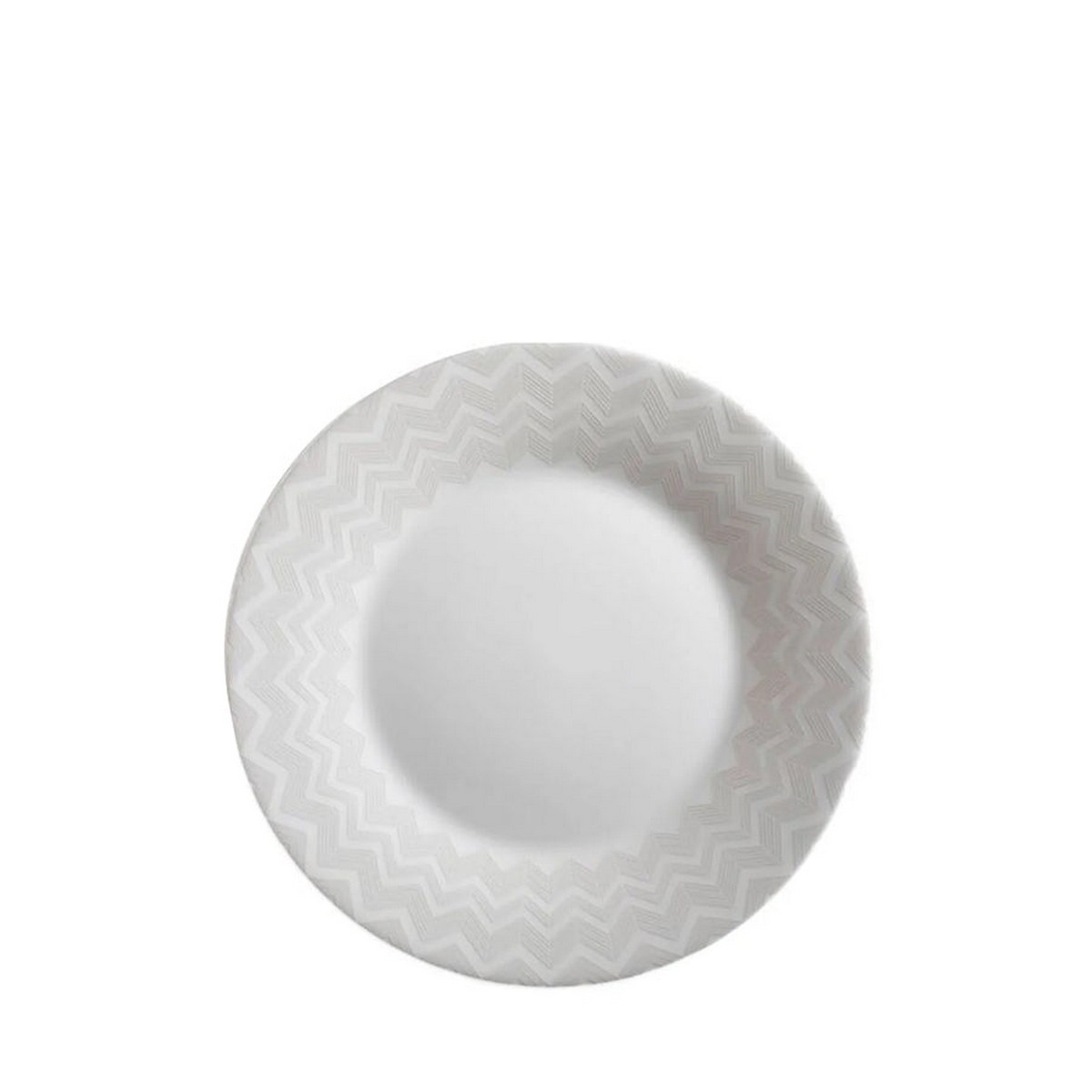 Zig Zag White White Grey Dessert Plate 21.5 cm