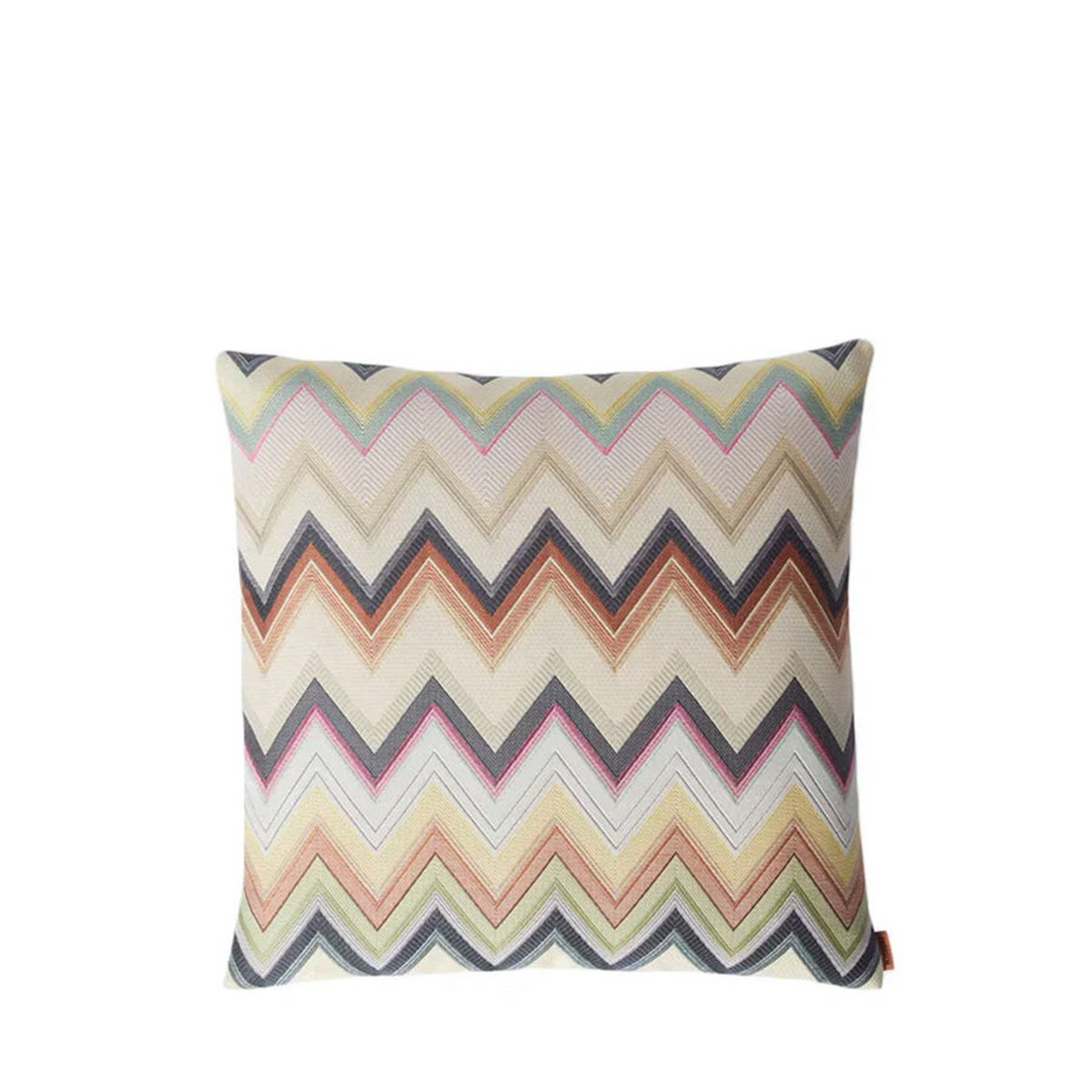 Agadir Kahverengi Çok Renkli Zigzag Desenli Dekoratif Yastık 40 x 40 cm
