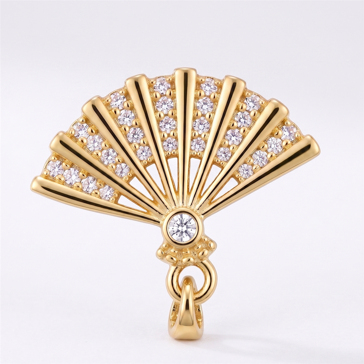 Golden Fan Charm