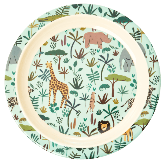 Melamine Kids Plate Blue - Jungle