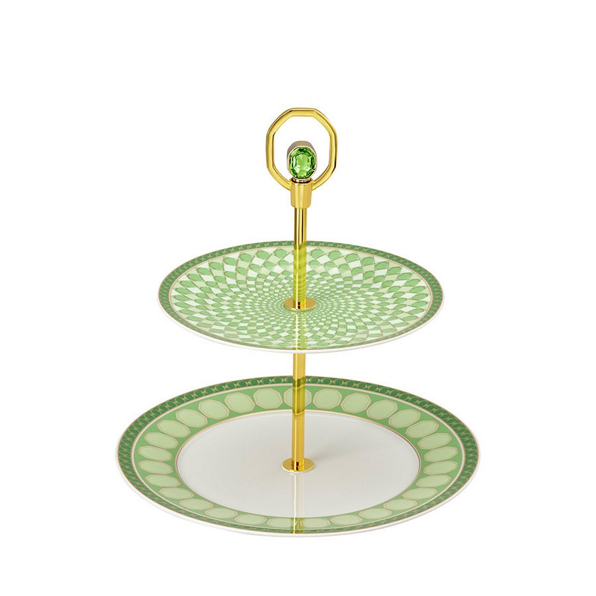 Signum Fern Yeşil Porselen Katlı Servis Tabağı 25 cm