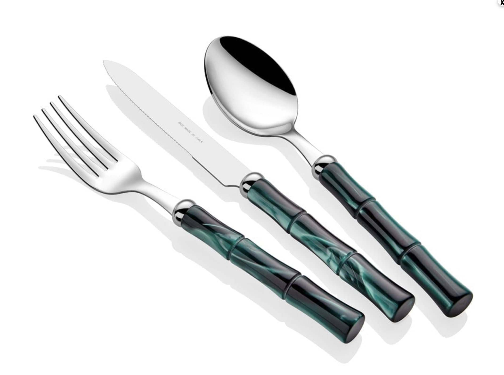 Rivadossi Bamboo Green 24 Pieces Cutlery Set