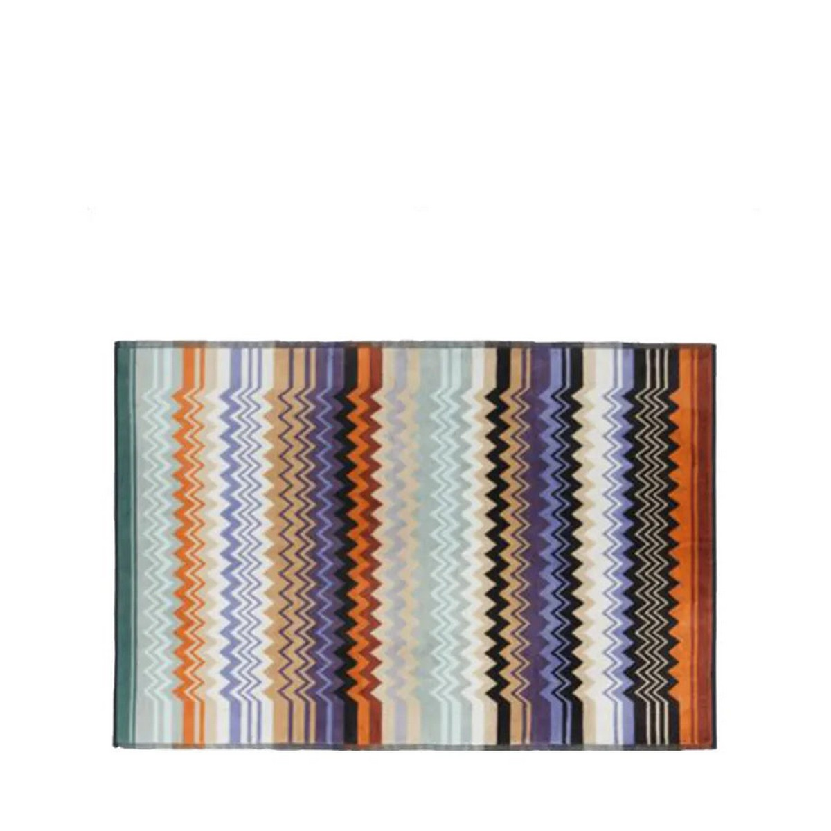 Giacomo 165 Green Multicolor Zigzag Patterned Bath Mat