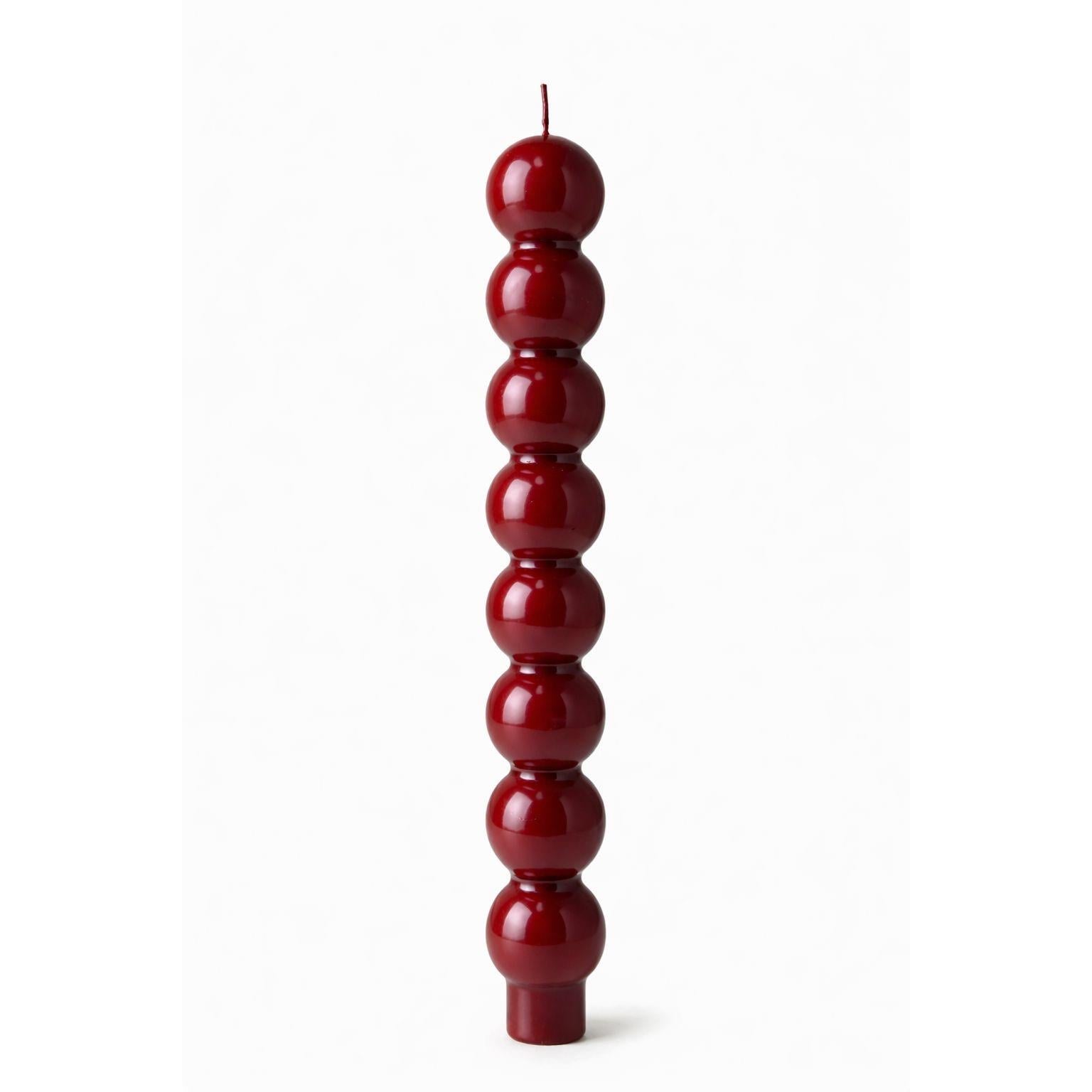 Top Şamdan Mum - Bordo Parlak 24 cm