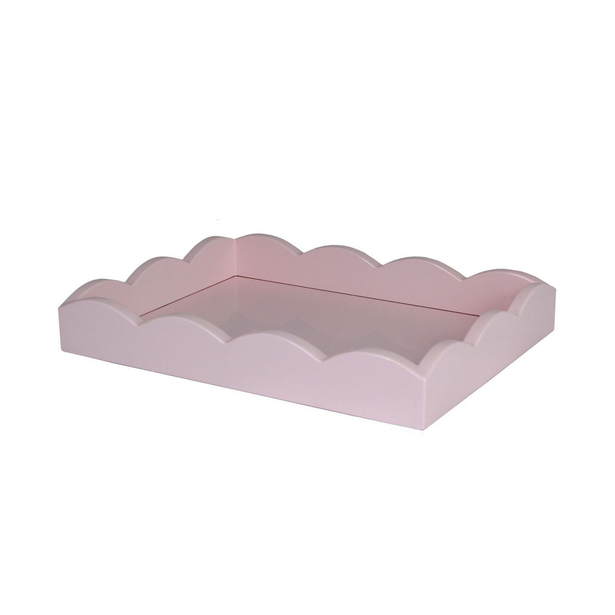 Dalgalı Kenarlı Pale Pembe Lake Servis Tepsisi
