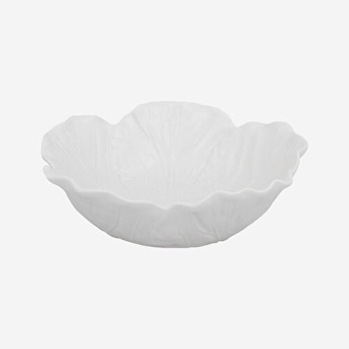 BORDALLO PINHEIRO Cabbage Beyaz Seramik Servis Kasesi 22,5 Cm