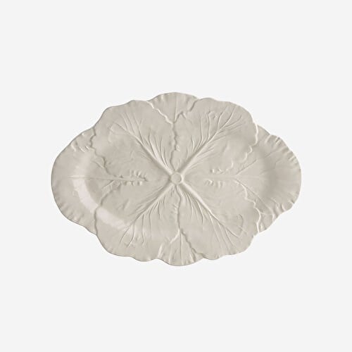 BORDALLO PINHEIRO Cabbage Beyaz Seramik Servis Tabağı 37,5 Cm