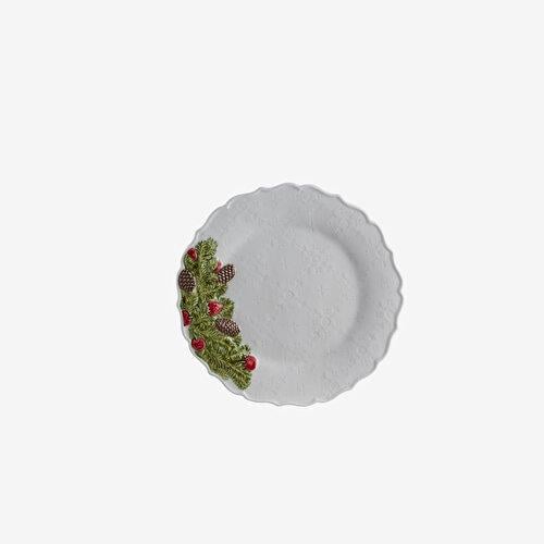 BORDALLO PINHEIRO Garland Beyaz Seramik Yemek Tabağı 29,5 Cm