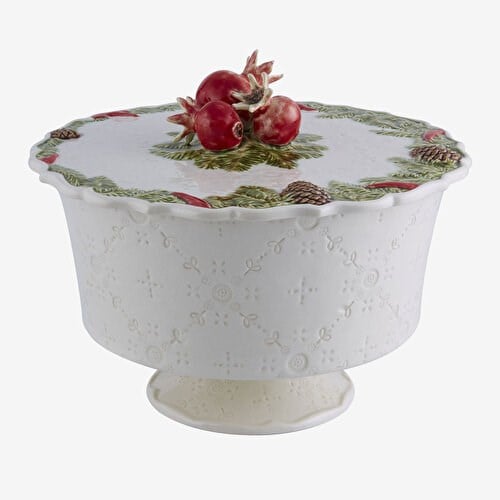 BORDALLO PINHEIRO Garland Beyaz Seramik Servis Kasesi 25 Cm