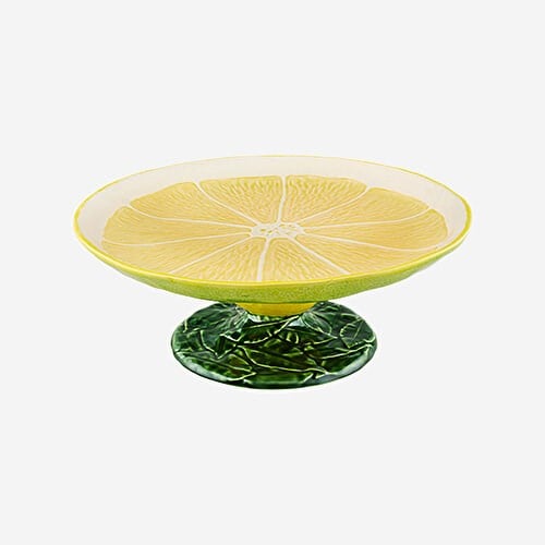 BORDALLO PINHEIRO Lemon Sarı Seramik Kek Standı 33 Cm