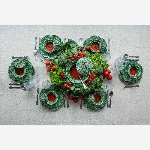 BORDALLO PINHERIO Cabbage Yeşil Seramik Çerezlik 21,5 Cm
