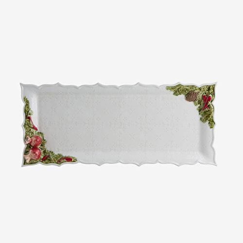 BORDALLO PINHERIO Garland Beyaz Seramik Servis Tabağı 43 Cm