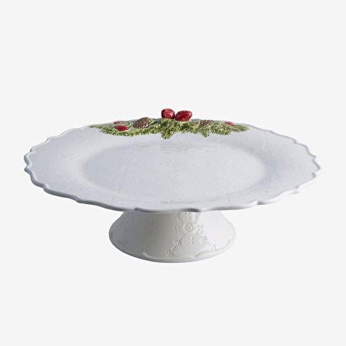 BORDALLO PINHERIO Garland Beyaz Seramik Kek Standı 35,5 Cm