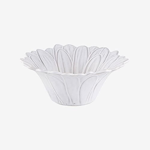 BORDALLO PINHERIO Maria Flor Beyaz Seramik Kase 15,5 Cm