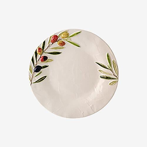 BORDALLO PINHERIO Olival Beyaz Seramik Kahvaltı Tabağı 22,5 Cm