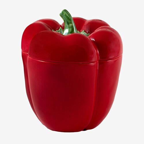 BORDALLO PINHERIO Pepper Kırmızı Seramik Saklama Kabı 22 Cm