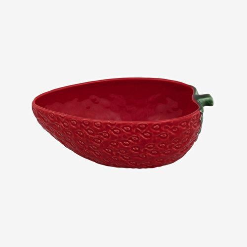 BORDALLO PINHERIO Strawberries Kırmızı Seramik Servis Kasesi 24 Cm