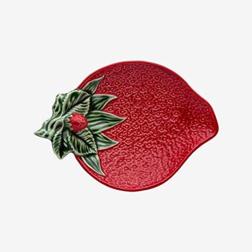 BORDALLO PINHERIO Strawberries Kırmızı Seramik Servis Tabağı 21 Cm