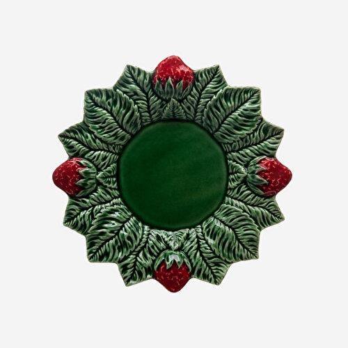 BORDALLO PINHERIO Strawberries Yeşil Seramik Yemek Tabağı 26 Cm