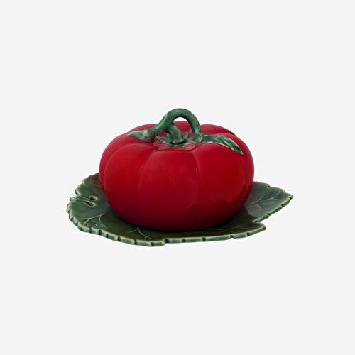 BORDALLO PINHERIO Tomato Kırmızı Seramik Tereyağlık 20 Cm