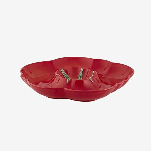 BORDALLO PINHERIO Tomato Kırmızı Seramik Servis Tabağı 38 Cm