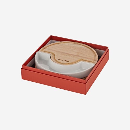 Chiara Alessi Acacia Elegance Kahverengi Ahşap Peynir Sunum Tabağı 22 Cm