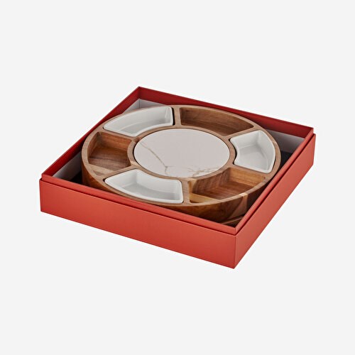 Chiara Alessi Acacia Elegance Kahverengi Ahşap Peynir Sunum Tabağı 34 Cm