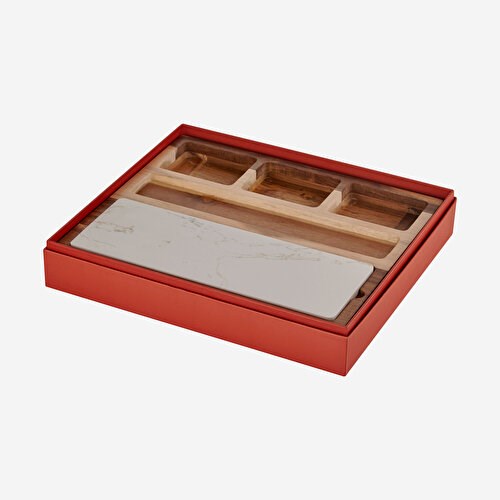 Chiara Alessi Acacia Elegance Kahverengi Ahşap Peynir Sunum Tabağı 39 X 33,5 X 4 Cm