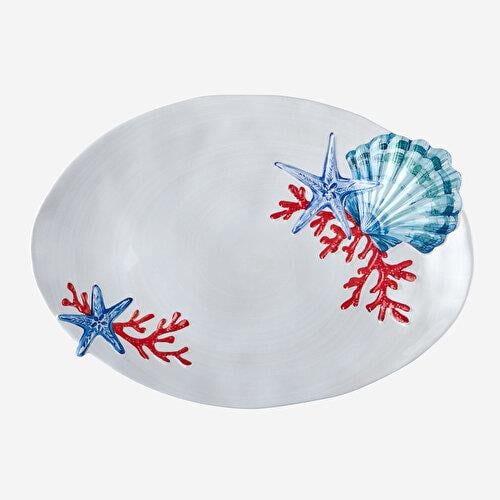 Chiara Alessi Coral Beyaz Melamin Servis Tabağı 43 Cm