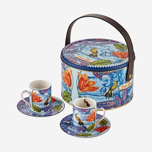 Chiara Alessi Magic Garden Mavi Porselen Kahve Fincan Seti 110 Ml