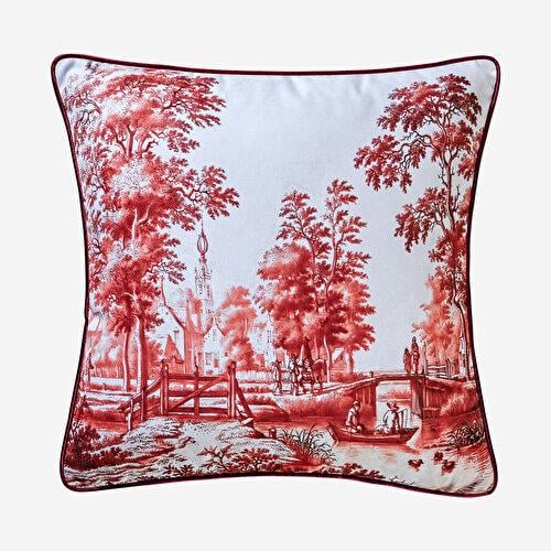 Chiara Alessi Romance Kırmızı Kadife Dekoratif Yastık 43X43 Cm