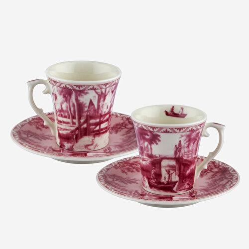 Chiara Alessi Romance Kırmızı Porselen Kahve Fincan Seti 120 Ml