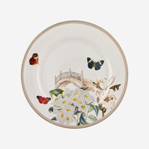 Chiara Alessi White Garden Beyaz Porselen Kahvaltı Tabağı 21 Cm