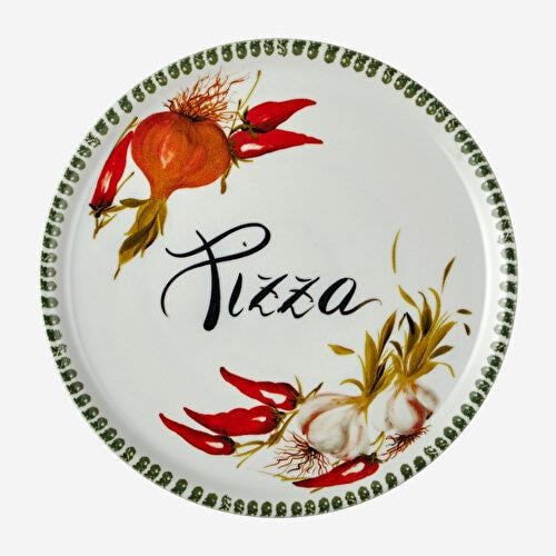 EDELWEISS ITALY Beyaz Seramik Pizza Tabağı 33 Cm
