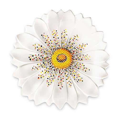 EDELWEISS ITALY Camomilla Beyaz Seramik Servis Tabağı 36 Cm