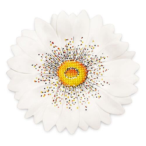 EDELWEISS ITALY Camomilla Beyaz Seramik Servis Tabağı 42 Cm