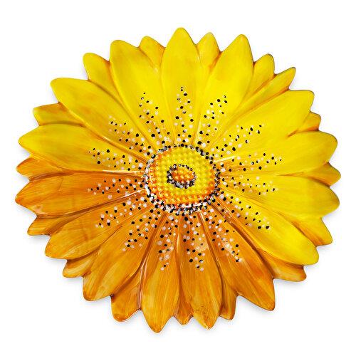 EDELWEISS ITALY Camomilla Sarı Seramik Servis Tabağı 42 Cm