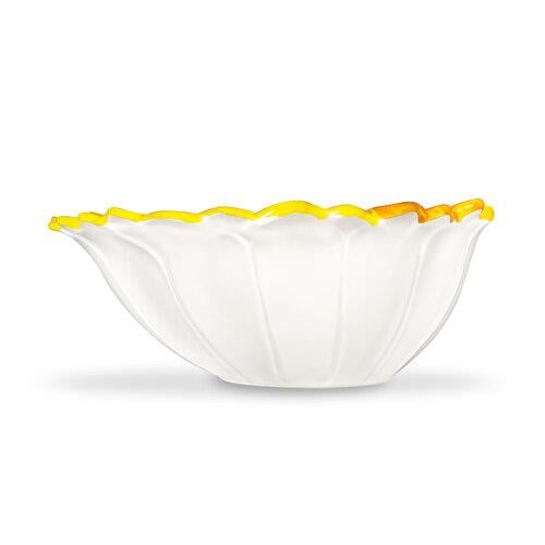 EDELWEISS ITALY Camomilla Sarı Seramik Servis Kasesi 26 Cm