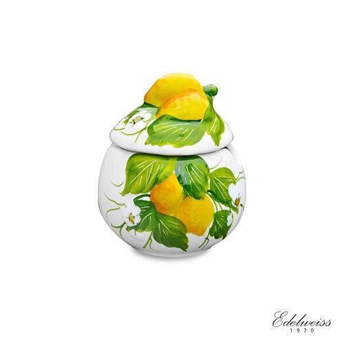 EDELWEISS ITALY Limone e Fiori Fiori Seramik Şekerlik 