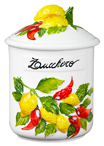 EDELWEISS ITALY Limone e Peperoncino Beyaz Seramik Küp 