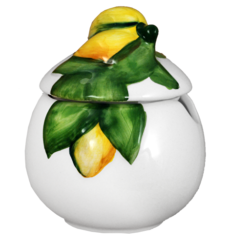 EDELWEISS ITALY Limoni Beyaz Seramik Şekerlik 