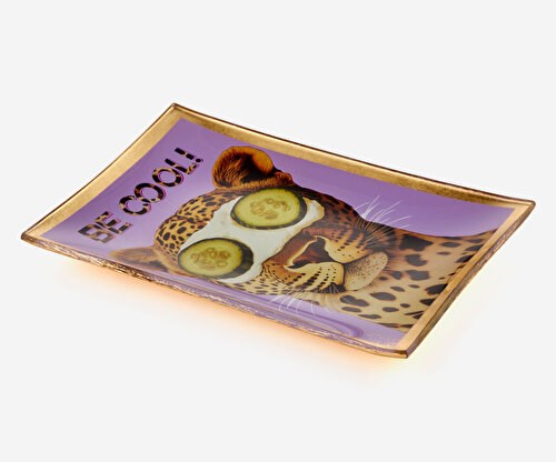 Gift Company Mor Cam BeCool Dekoratif Tabak 10X0,8X14,2 Cm