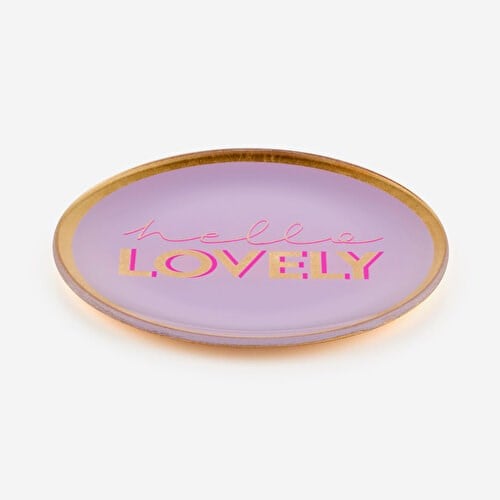 Gift Company Mor Cam Hello Lovely Dekoratif Tabak 13X1x13 Cm
