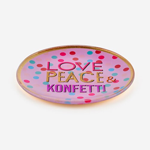Gift Company Mor Cam Love Peace Konfetti Dekoratif Tabak 13X1x13 Cm