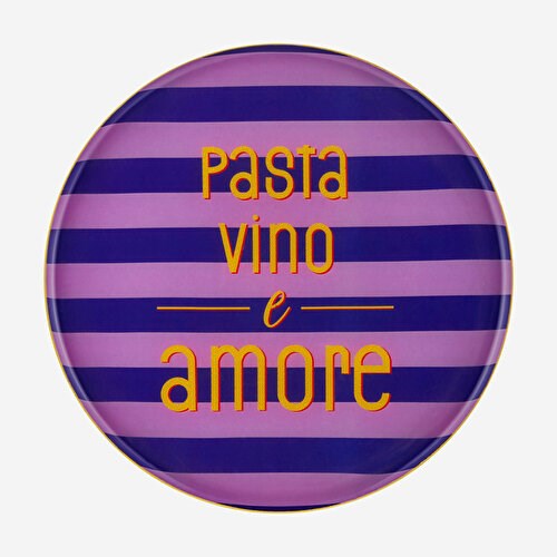 Gift Company Mor Demir Pasta,Vino,Amore Tepsi 22,8X1x22,8 Cm
