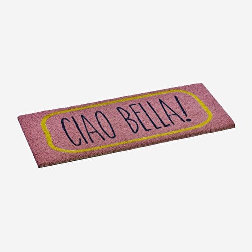 Gift Company Pembe Hindistan Cevizi Lifi Ciao Bella Kapı Önü Paspası 75X30x1,5 Cm