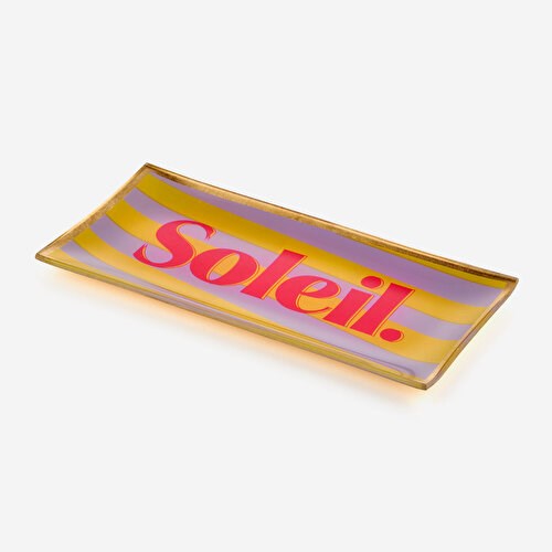 Gift Company Sarı Cam Soleil Dekoratif Tabak 10X0,8X21 Cm