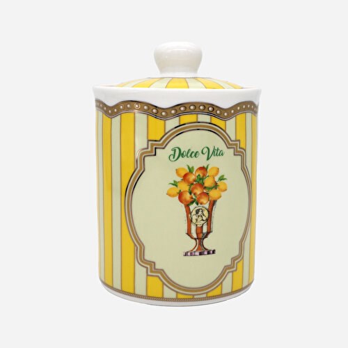 Lisa Minotti Puglia Sarı Porselen Saklama Kabı 700 Ml